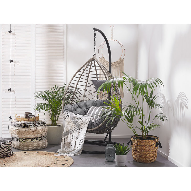 Destiney Arsita Swing Chair with Stand, Light Grey, Dark Grey