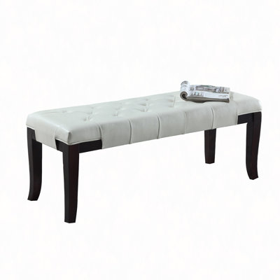 Linon Tufted Bench, Faux Leather