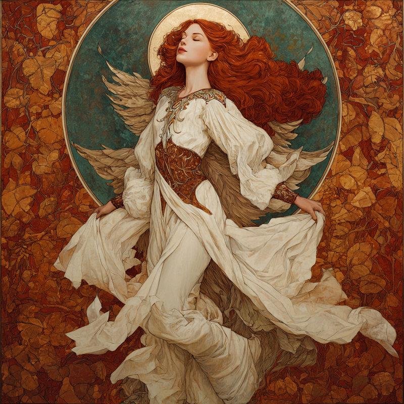 Art mural ange d'automne sur toile tendue