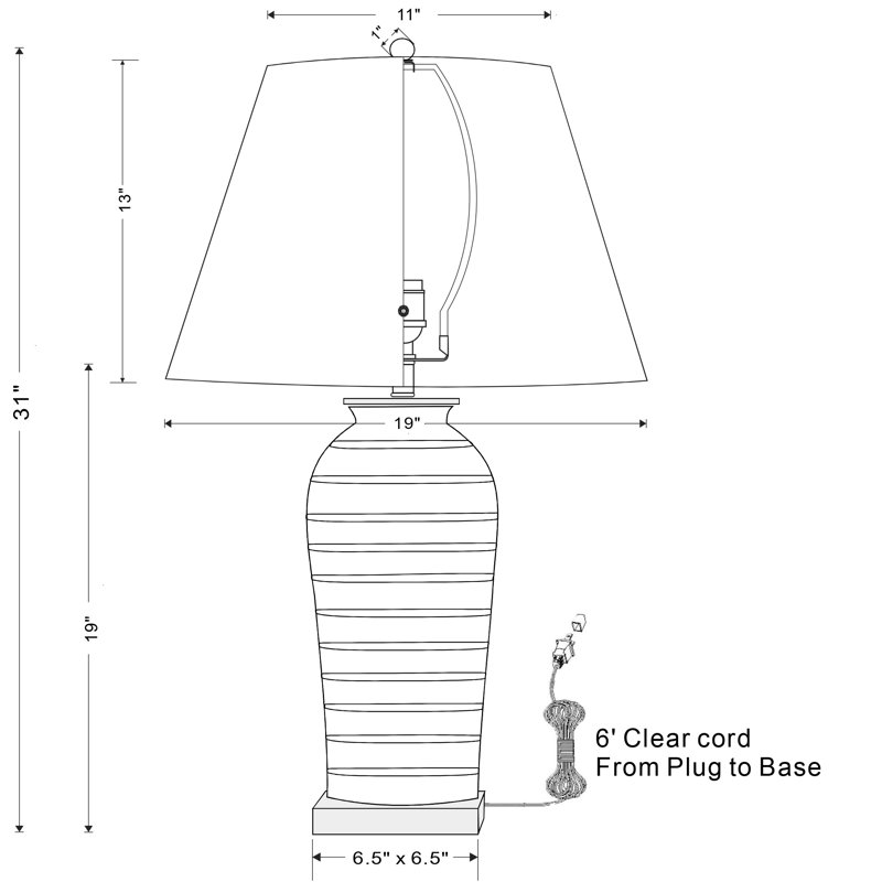 Lampe de table 31 po Playa, Ivoire