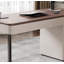 Bureau de luxe en bois massif clair avec base en acier inoxydable-200695309