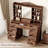 Vanity Desk with Power Outlet, Chair, Mirror, 10 Drawers and 8 Storage Shelves for Bedroom-535464571