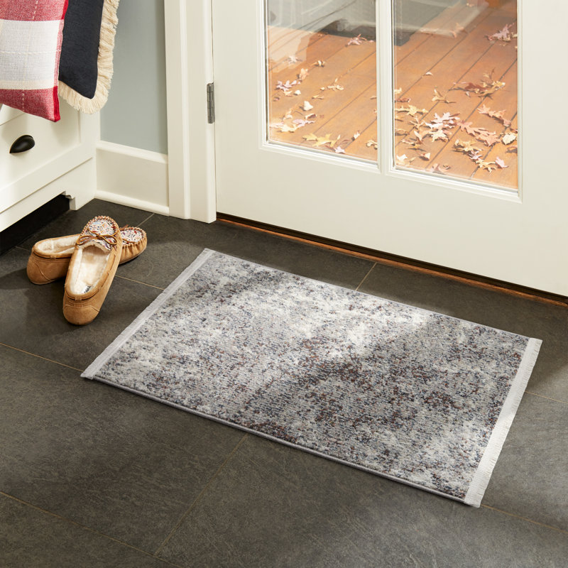 Town & Country Living Rein Abstract Cloud Everwash Non-Slip Backing Washable Area Rug Gray, Rectangle 21" x 35"
