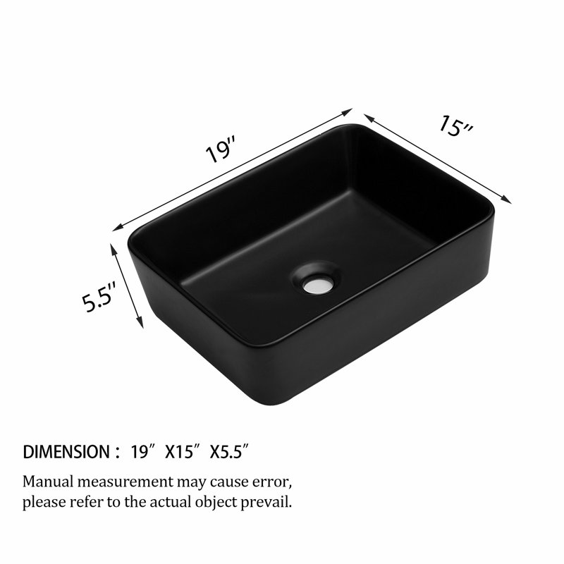 Lavabo de salle de bain vasque rectangulaire en céramique