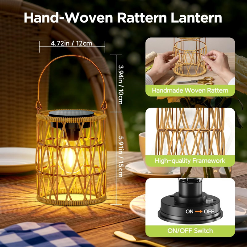 Lanternes solaires suspendues extérieures imperméables