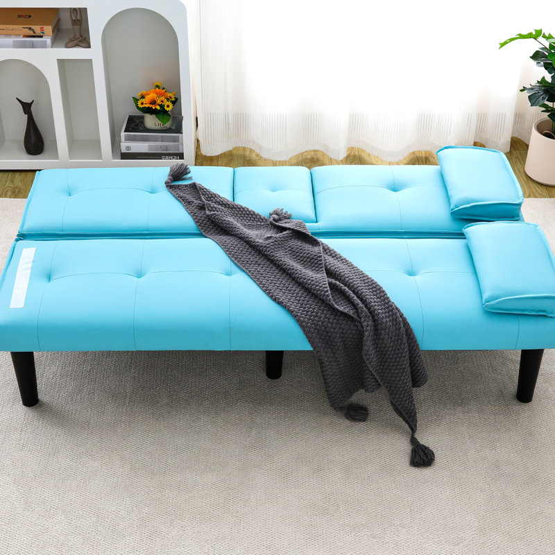Lit pliant bleu de 67 pouces avec porte-gobelet pour créer un coin de détente idéal