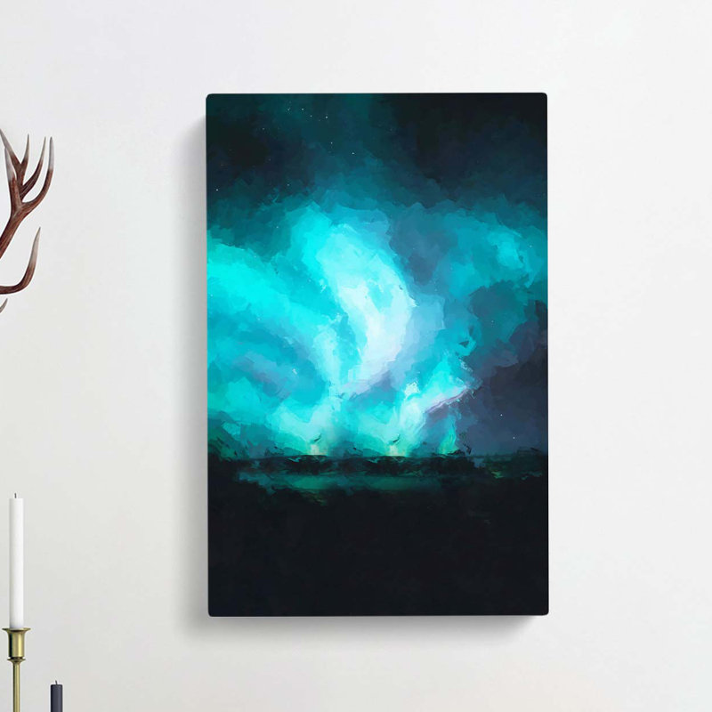 Polar Lights In Iceland In Abstract - Wrapped Canvas, 60cm H x 40cm W x 3cm D