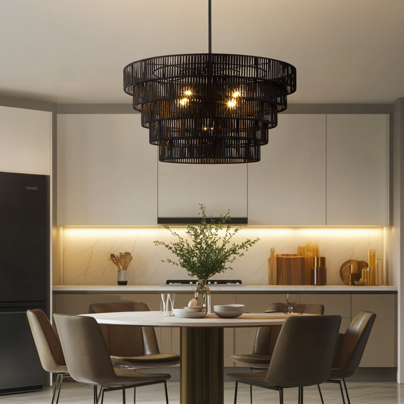 Idylwood 5 - Light Dimmable Tiered Chandelier, Black