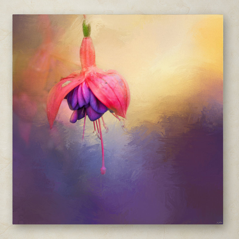 «Fuchsia Drop» de Vidur, impression sur toile tendue, H 14 po x l 14 po