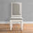 Belleza Antique White Solid Wood Upholstered Dining Chairs, Set Of 2
