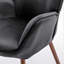 Fauteuil à oreilles de style Mid-Century moderne, fauteuil capitonné en tissu de polyester avec pieds évasés en bois massif pour le bureau de la chambre à coucher et du salon-1050347564