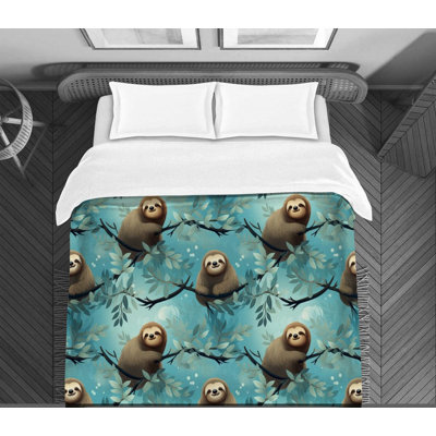 Sloth Blue Brown Bedding
