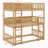 Triple Wood Bunk Bed, With Ladders, Guardrails-1429399473