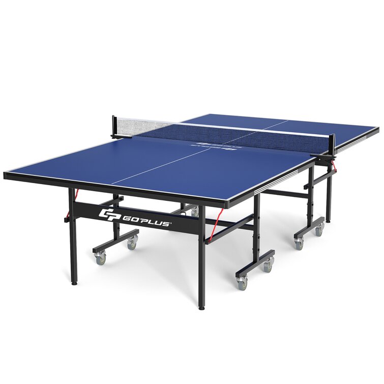 Costway Foldable Indoor / Outdoor Tournament-Grade Table Tennis Table with  Wheels