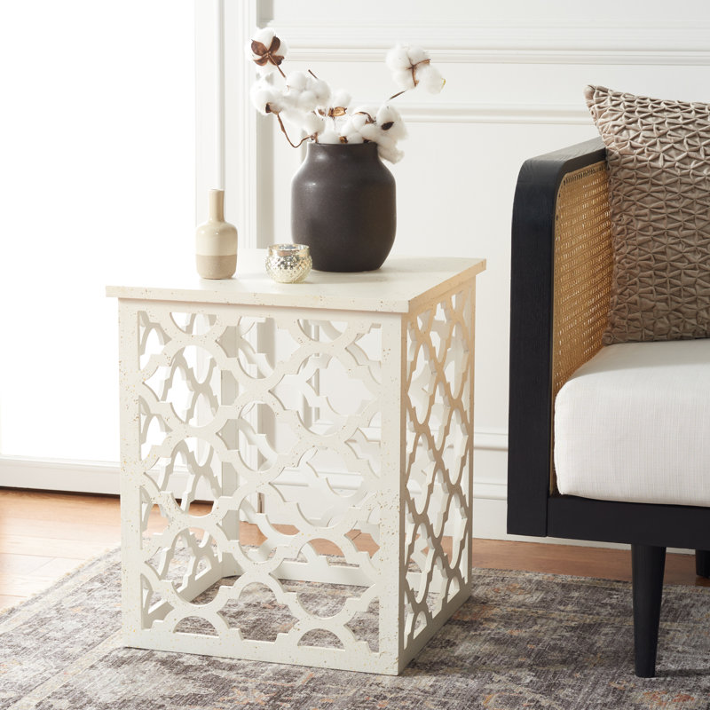 End Table, Distressed White