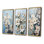 Dogwood Field Pointillism Collage VI - ensemble d'art mural 3 cornouillers