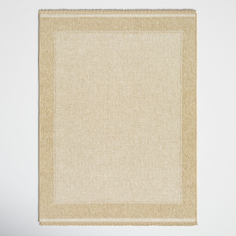 Adalina Machine Woven Polypropylene Indoor / Outdoor Area Rug in Brown/Cream