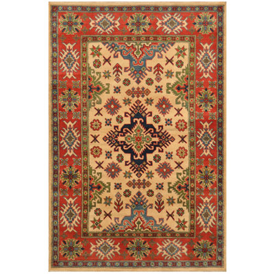 Tapis en laine Kazak fabriqué à la main Tribal