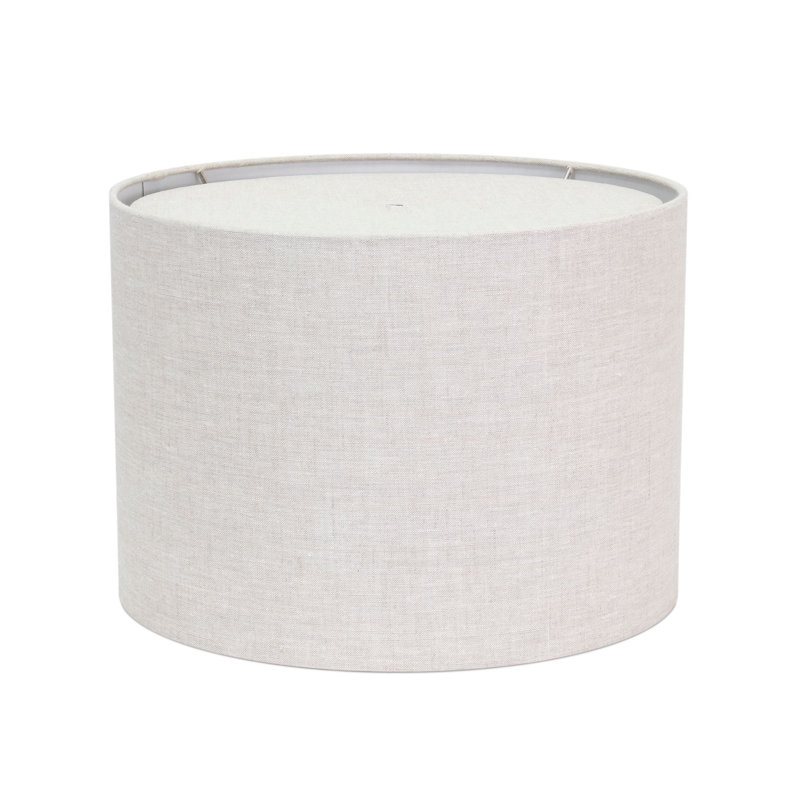 Drum Lamp Shade, Gray/White, 10" H x 14" W x 14" D