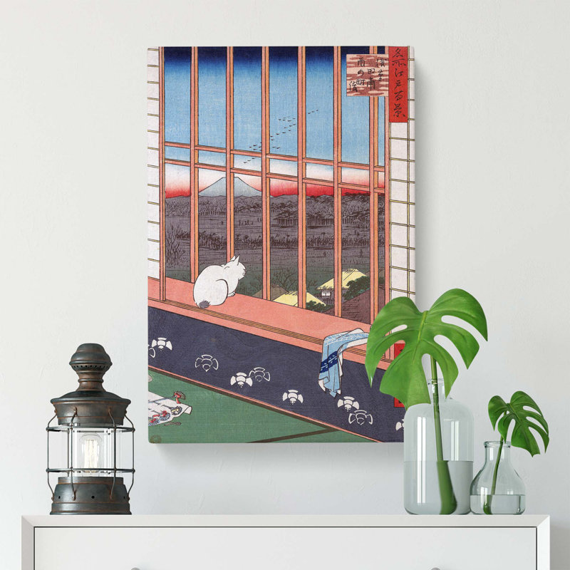 Cat At The Window - Wrapped Canvas Painting, 76 cm H x 50 cm W