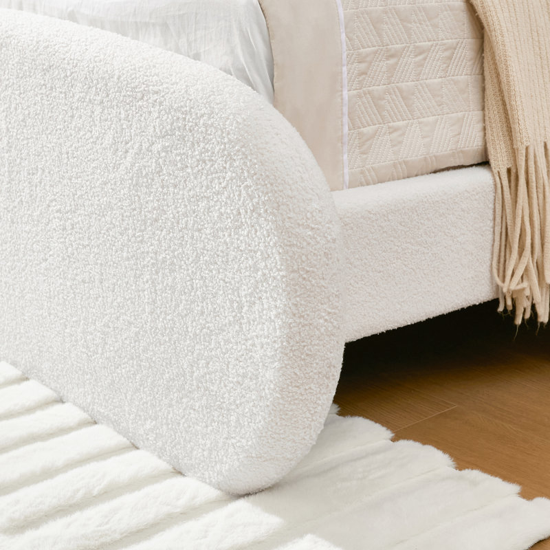 Lit plateforme tapissier Willma, Grand lit