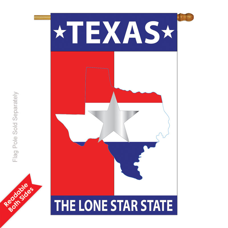 Drapeau de maison à double face 28" x 40" texas-star state american