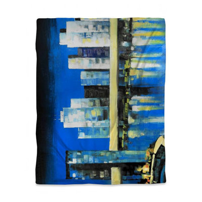 Skyline of Lower Manhattan Blue Duvet Cover - Bedroom Decor