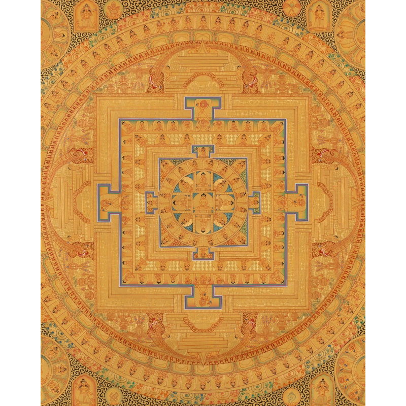 Bouddha Mandala Thangka (Thangka sans brocart)
