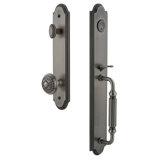 Arc Handleset with Single Cylinder Deadbolt and Windsor Door Knob and Rosette