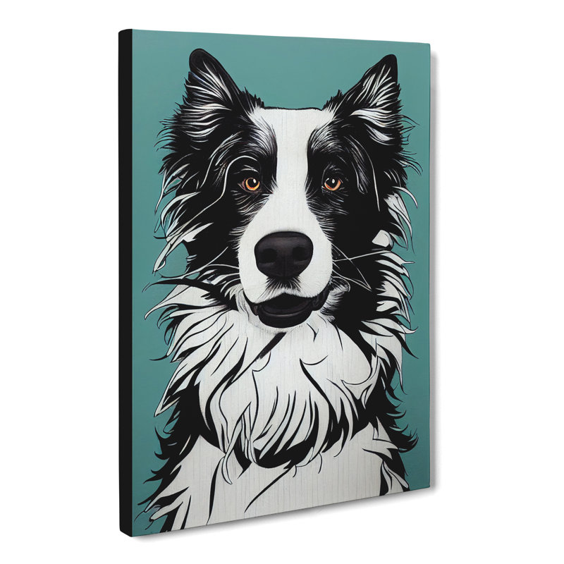 Border Collie Graffiti Art - Wrapped Canvas, 50cm H x 35cm W