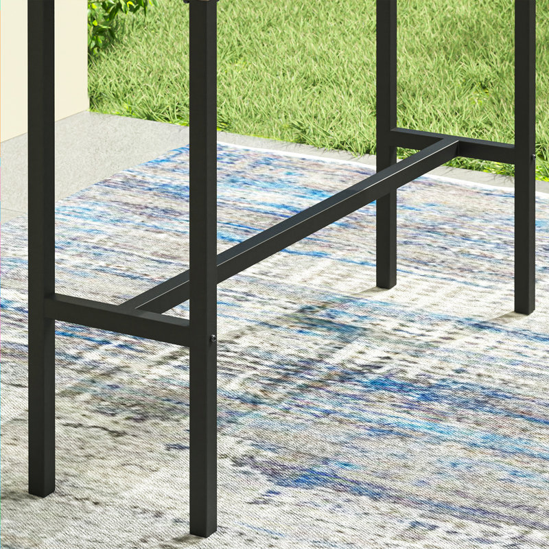 Roca Rectangular Steel Outdoor Bar Table , 45.3 " W 13.8 " D, Gray