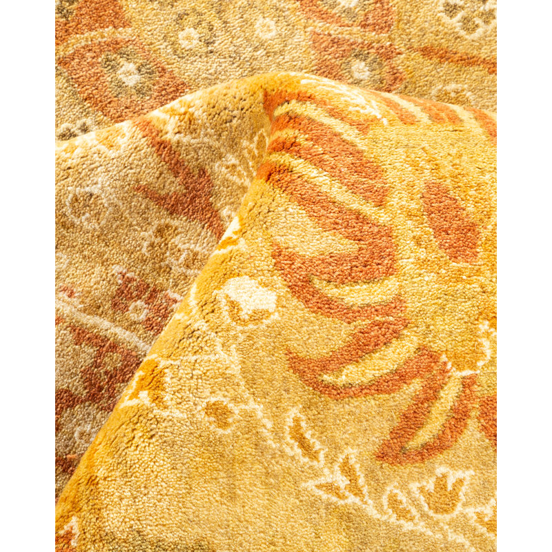 Tapis sable unique noué à la main de conception unique 8 pi 3 po x 10 pi 6 po Keller