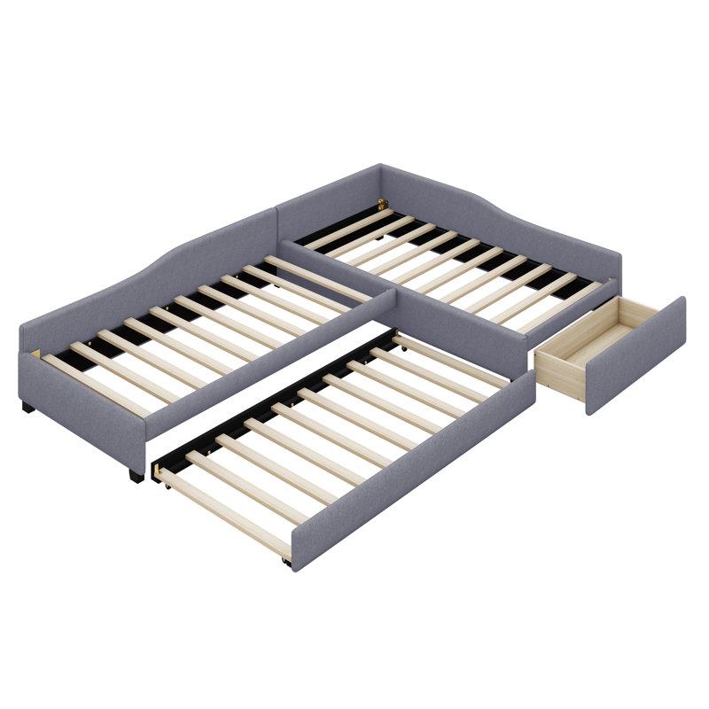 Upholstered Storage Bed, Grey