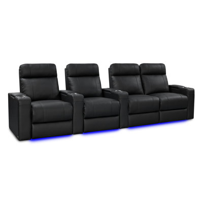 Upholstered Home Theater Seating with Cup Holder