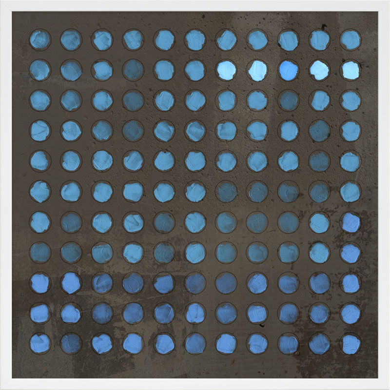 Squared Circles 5 Print by Jacques Pilon, White Wood, 16" H x 16" W x 1.25" D
