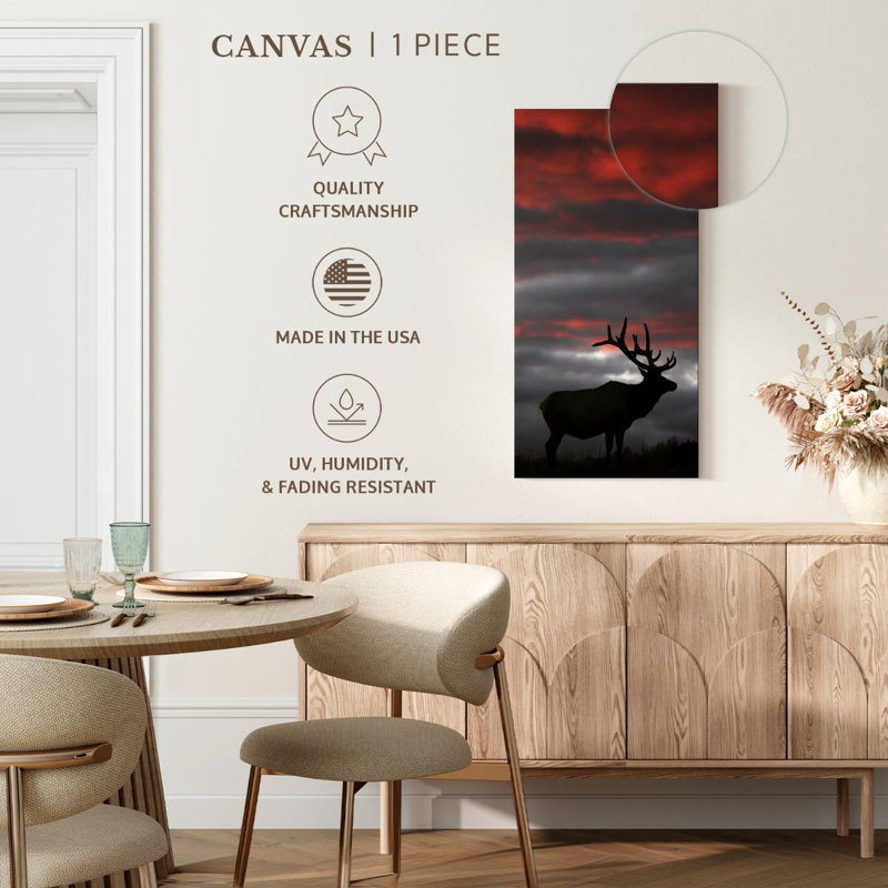 Coucher de soleil Elk Fiery, H 24 po x l 12 po