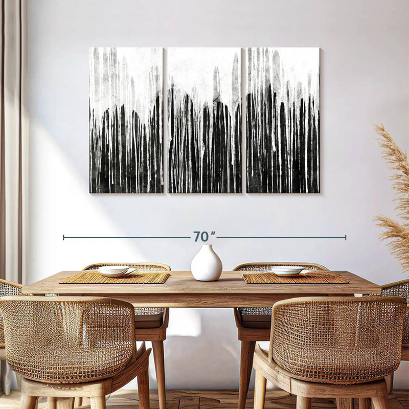 Goutte de peinture noire et blanche Avery, H 36 po x l 57 po