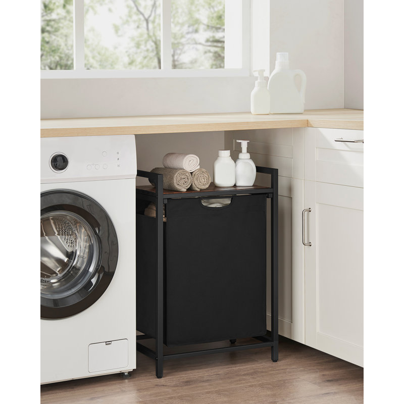 Laundry Hamper, Rustic Brown/Black