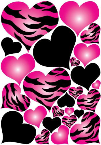 Gemma Violet Zebra Print Heart Wall Decal | Wayfair