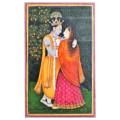 Radha Krishna Watercolor Painting By Gaurav Rajput | For Wall Décor