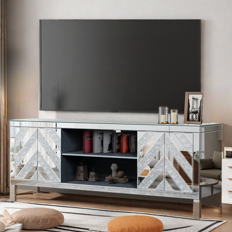Robson Mirror Doors, Open Shelves And 2 Cabinets
