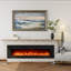 60" Electric Fireplace, Recessed & Wall Mounted Electric Heater - Crystal Stone & Log