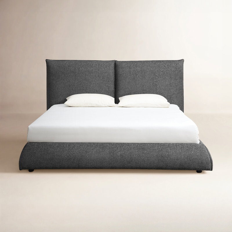 Everby Upholstered Queen Bed, Gray, King