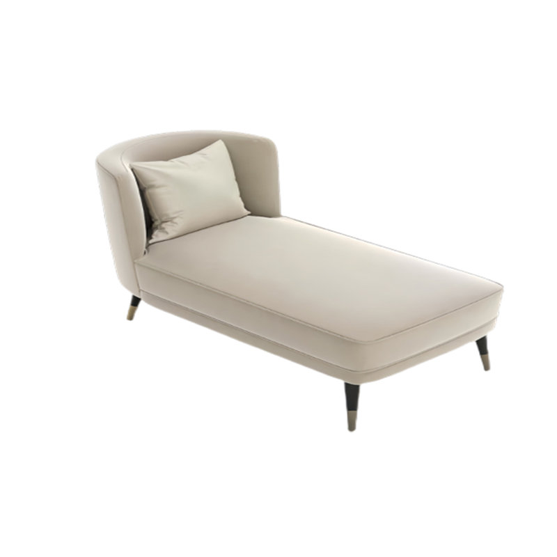 Chaise longue rembourrée Vecchia, Microfibre/microsuède beige