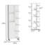Armoire de salle de bain H 63 po, blanche, avec 7 tablettes ouvertes et 1 tiroir, armoire blanche au design chic et moderne