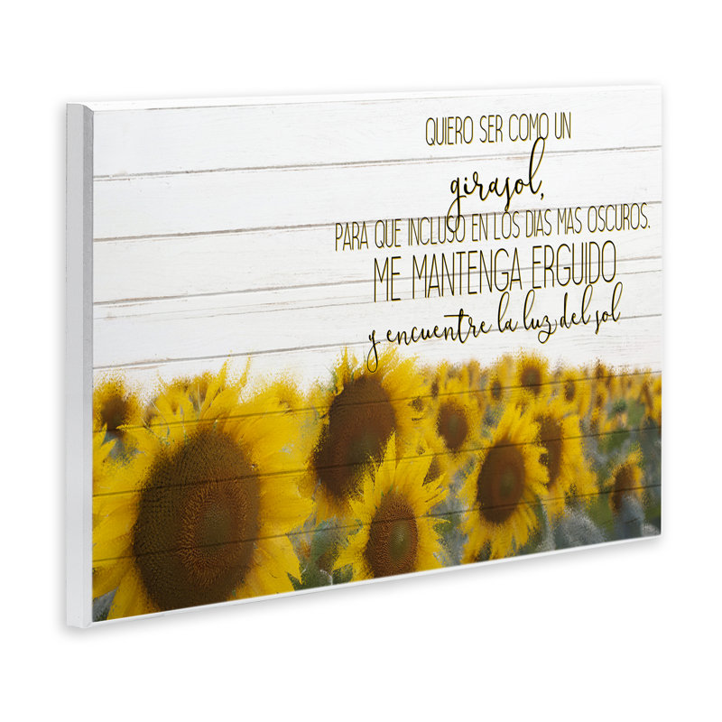 "To Be a Sunflower", art mural espagnol par Kim Allen, H 10 po x l 15 po