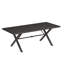Rectangular 78" x 35" Sleek Powder-Coated Iron Patio Dining Table with Umbrella Hole