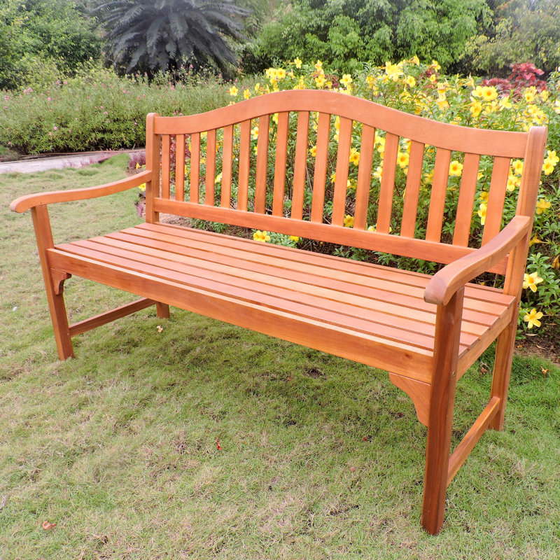 Banc de jardin en bois massif Enright, Brun