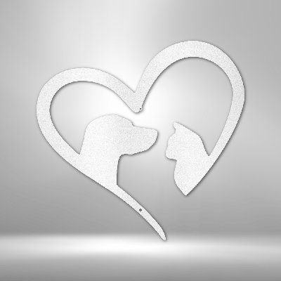 Décoration murale en métal découpé au laser pour animaux de compagnie Pet Love Cat