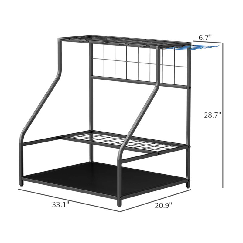 3-Tier Yard Tool Storage Rack